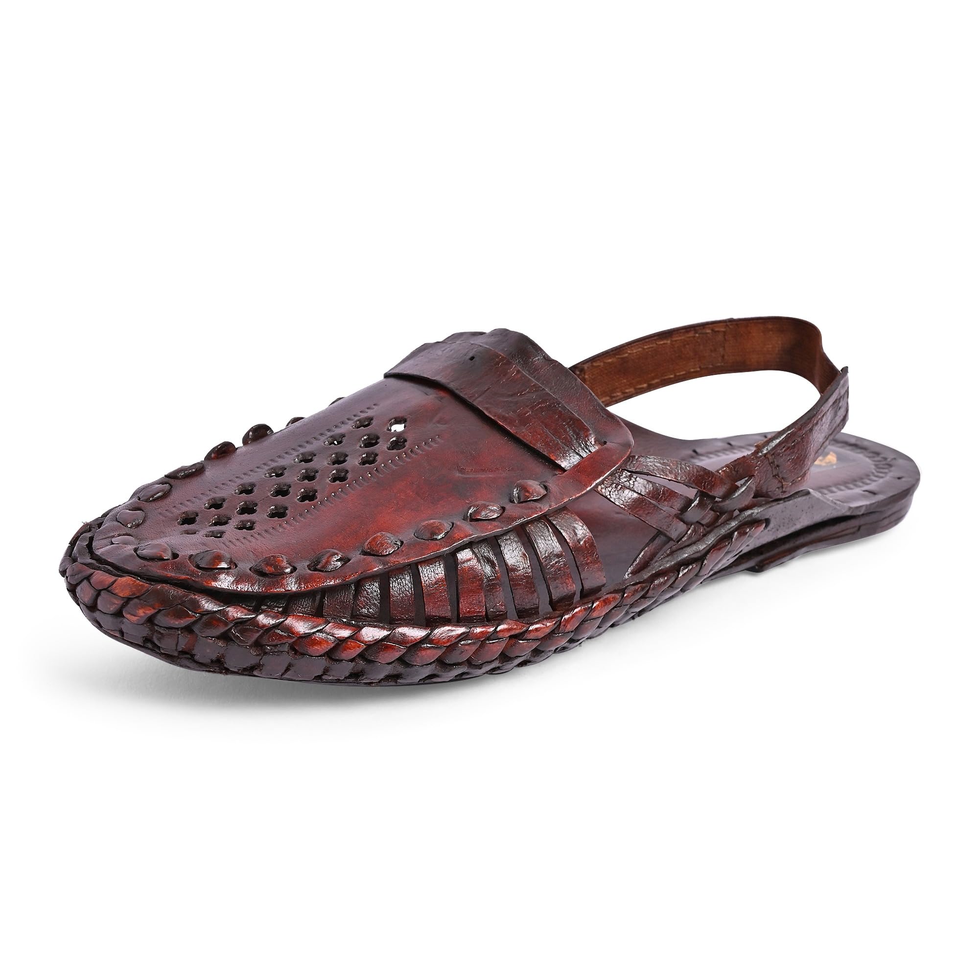 Generic Kolhapuri Chappal for Men - Stylish Original Leather - Men's Kolhapuri Slippers - Size 6 UK - Brown