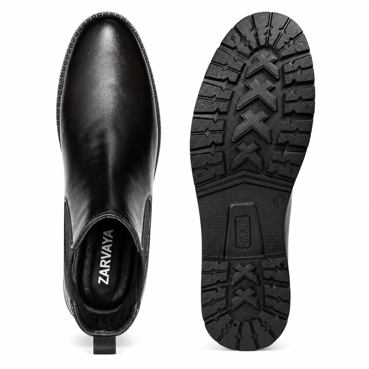VAIBHAV ENTERPRISES Men's Black Premium Synthetic Leather Slip-On Formal Shoes for Men | Classic Ankle Boots with Anti-Slip Sole | Office, Party & Casual Wear 06 (UK/INDIA) - Image 4