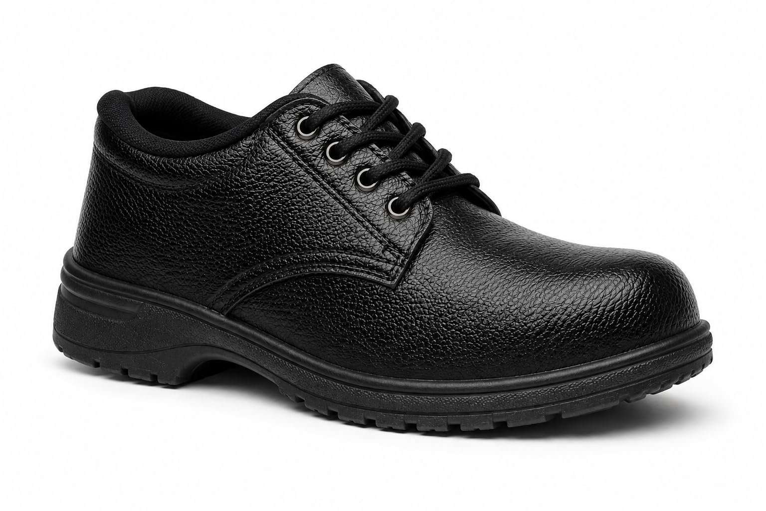 Rhino Steel Men’s Safety Shoes | Heavy Duty Resin Synthetic Leather Work Shoes | Reinforced Toe & Oil/Acid Resistant PVC Sole | Anti-Slip Industrial Construction Footwear (black, UK Footwear Size System, Adult, Men, Numeric, Medium, 8)