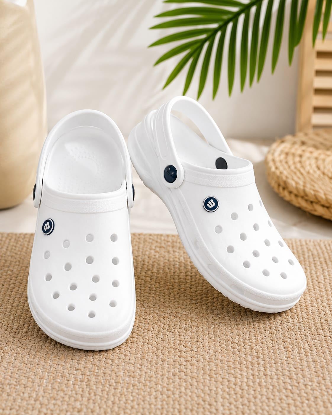 Lightweight EVA Clogs for Men – Breathable Slip-On Shoes with Adjustable Back Strap-Casual wear White - Image 2