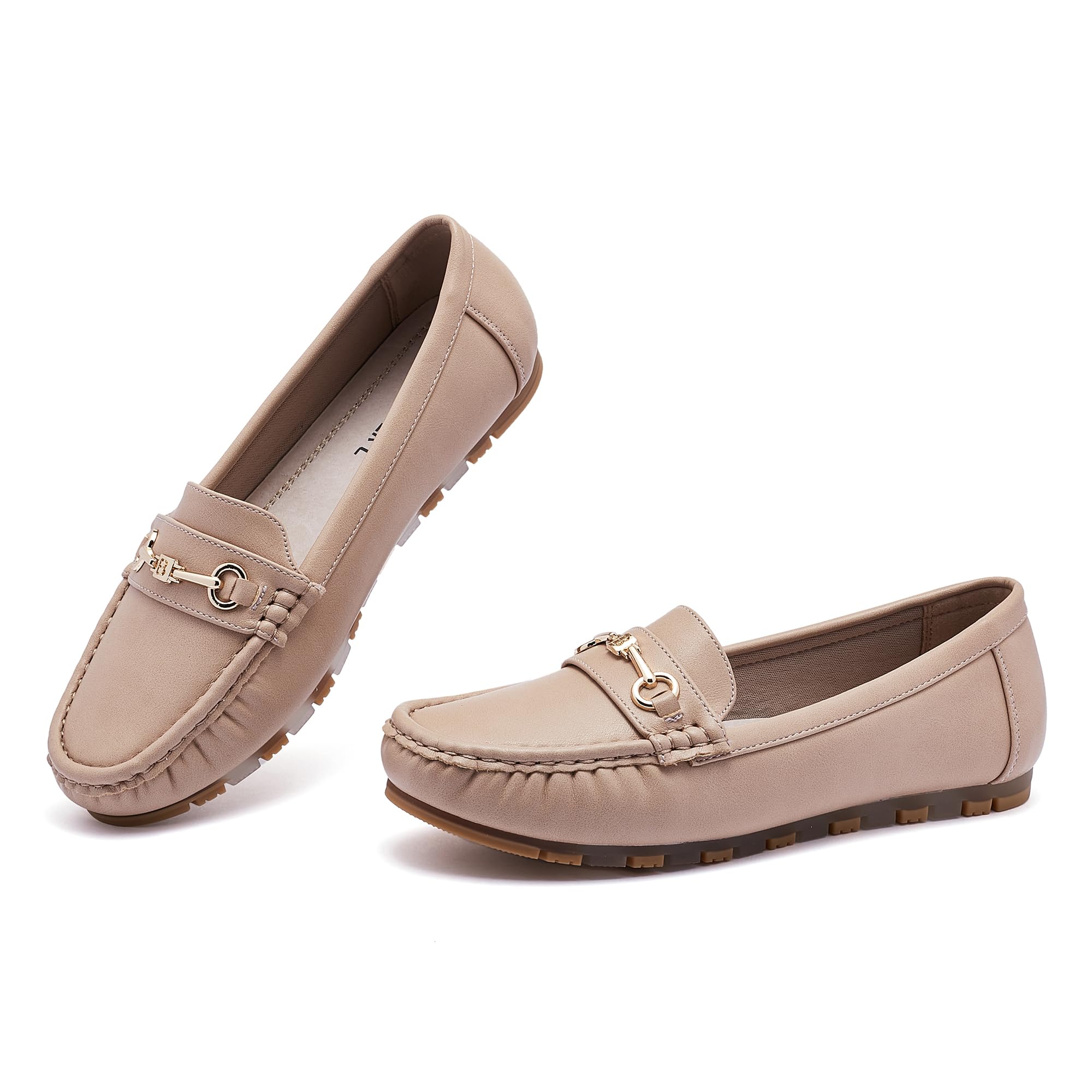 Women's Loafers Casual Slip on Flat Shoes Womens Penny Loafers Moccasions Comfort Dressy Work Shoes, Pink.pu, 8.5
