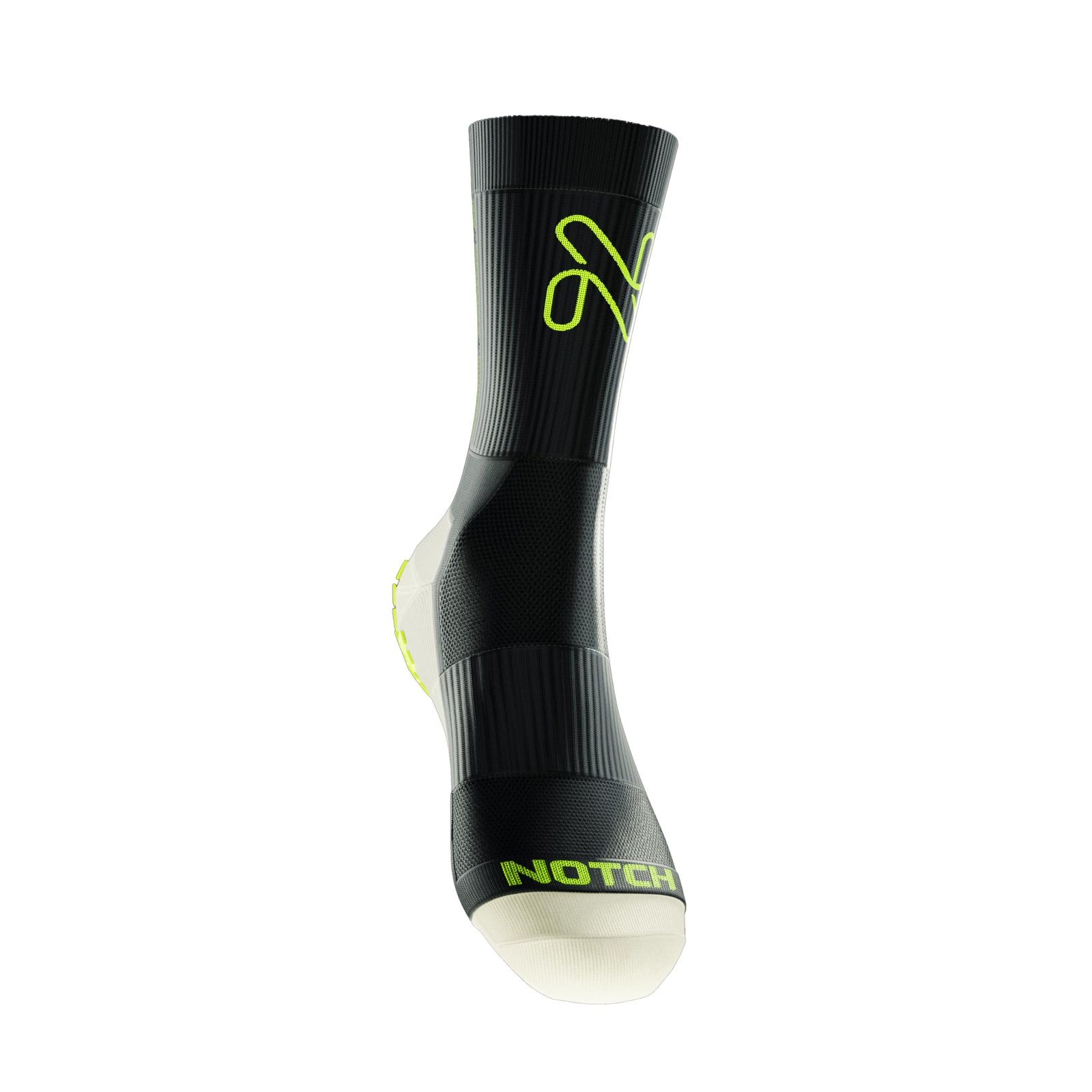 NOTCH High-Performance Black Anti-Slip Gripper Socks - Crew Length, Moisture-Wicking, Cushioned Support for Athletes sports socks for men cricket |Medium Size - (UK sizing 3-7)