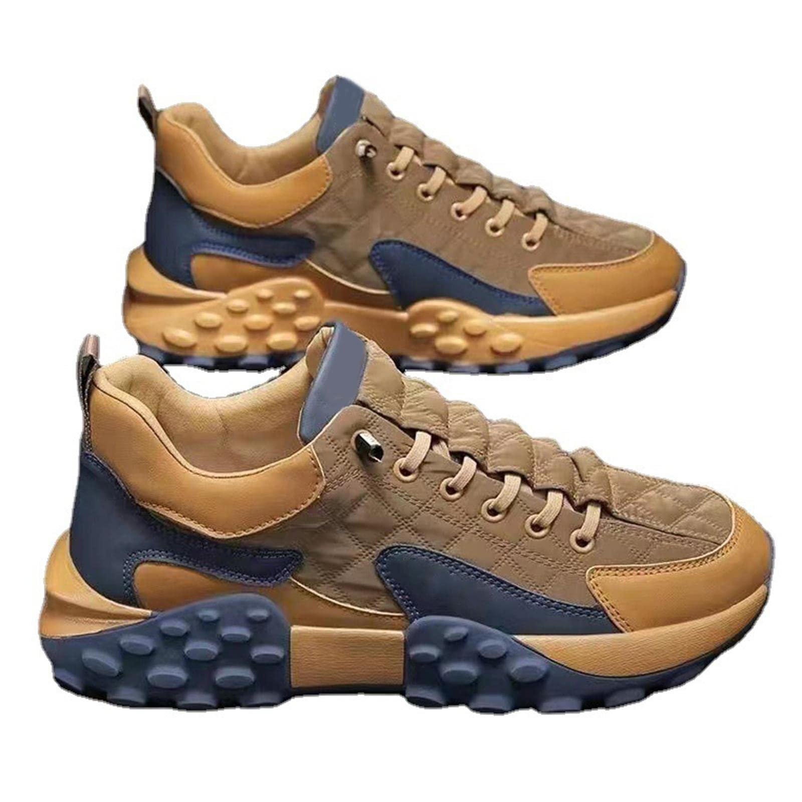 ZOOMELLA Men's Walking Shoes Non Slip Breathable for Hiking Short Trips Outdoor Khaki 42 - Image 2