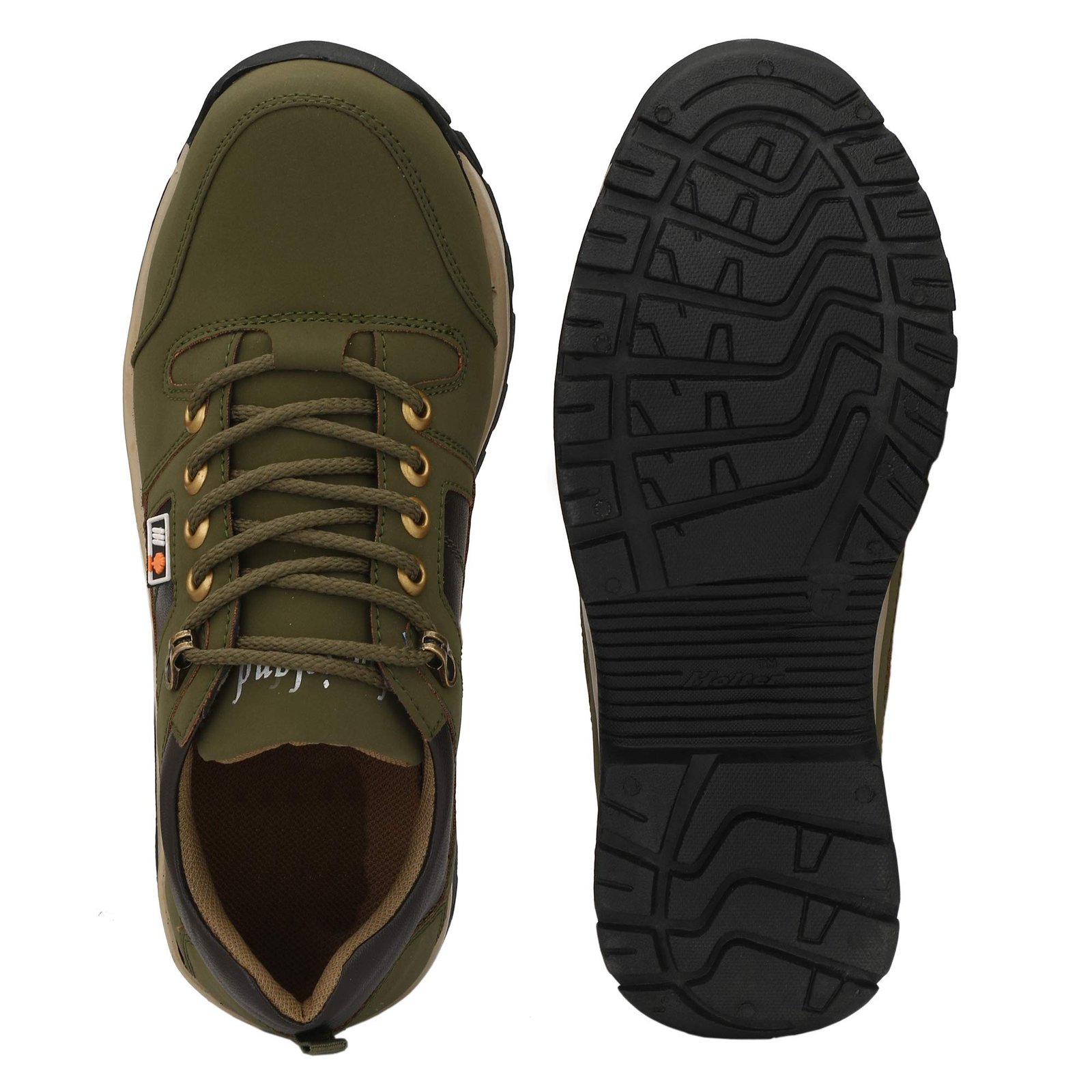 Military Green Leatherette Tough Heavy Duty Ankle Length Casual Boots Shoe Island for Men (BUN724-AZ), Size 9 UK/India - Image 5