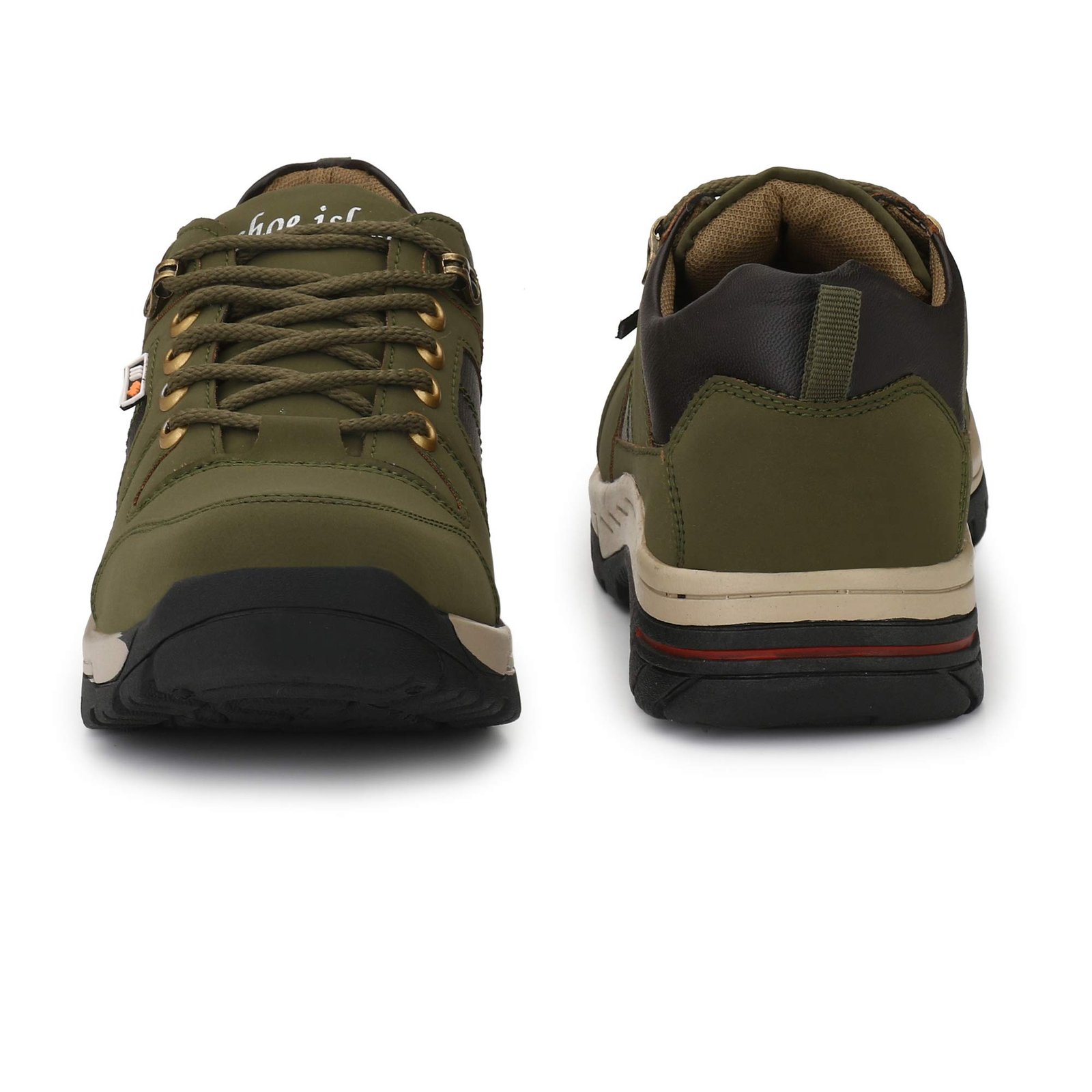Military Green Leatherette Tough Heavy Duty Ankle Length Casual Boots Shoe Island for Men (BUN724-AZ), Size 9 UK/India - Image 4