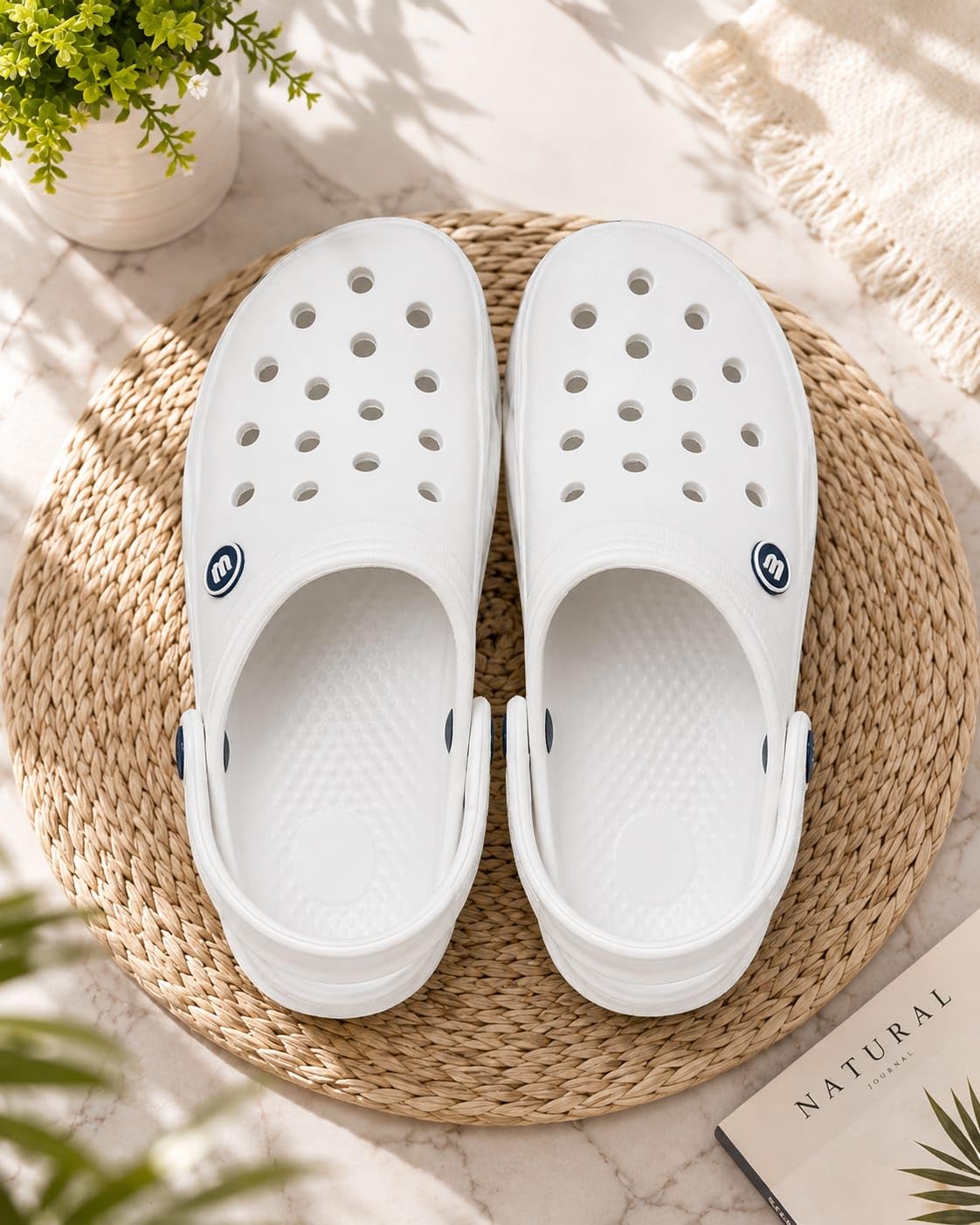 Lightweight EVA Clogs for Men – Breathable Slip-On Shoes with Adjustable Back Strap-Casual wear White - Image 5