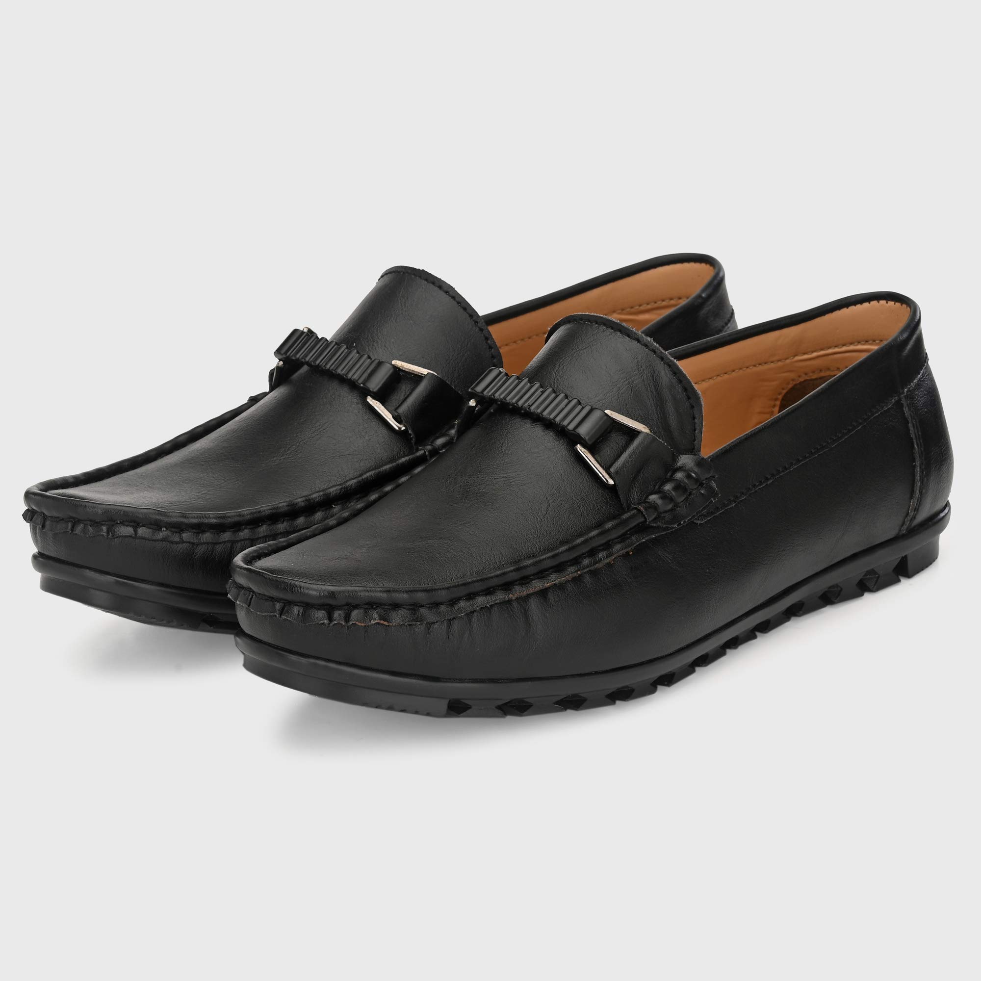 Men 7102 Black Loafers-10 UK/India (44 EU) (7102-01) - Image 3