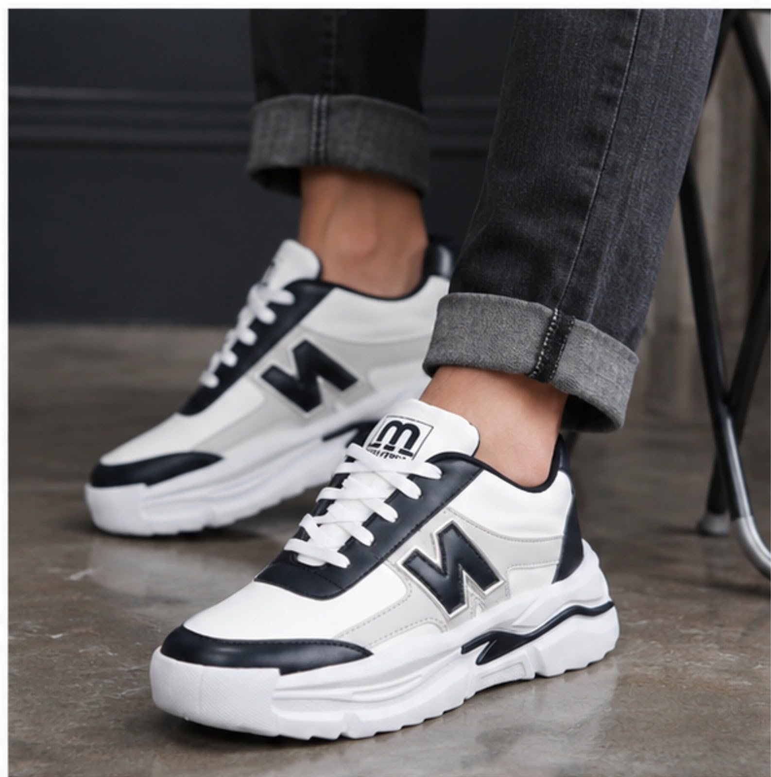Men's Casual Sports Running Shoes | Lightweight Lace-Up Sneakers for Walking, Gym, Training Comfortable Non-Slip Fashion Shoes. (UK Footwear Size System, Adult, Men, Numeric, Medium, 6) Multicolor - Image 2