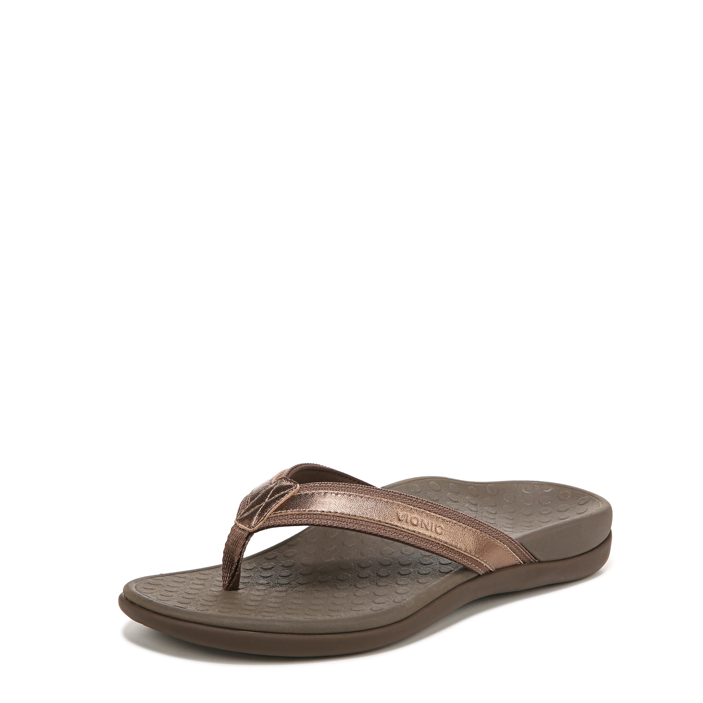 Islander Toepost Women Leather & Textile Bronze Slipper (279-173440)