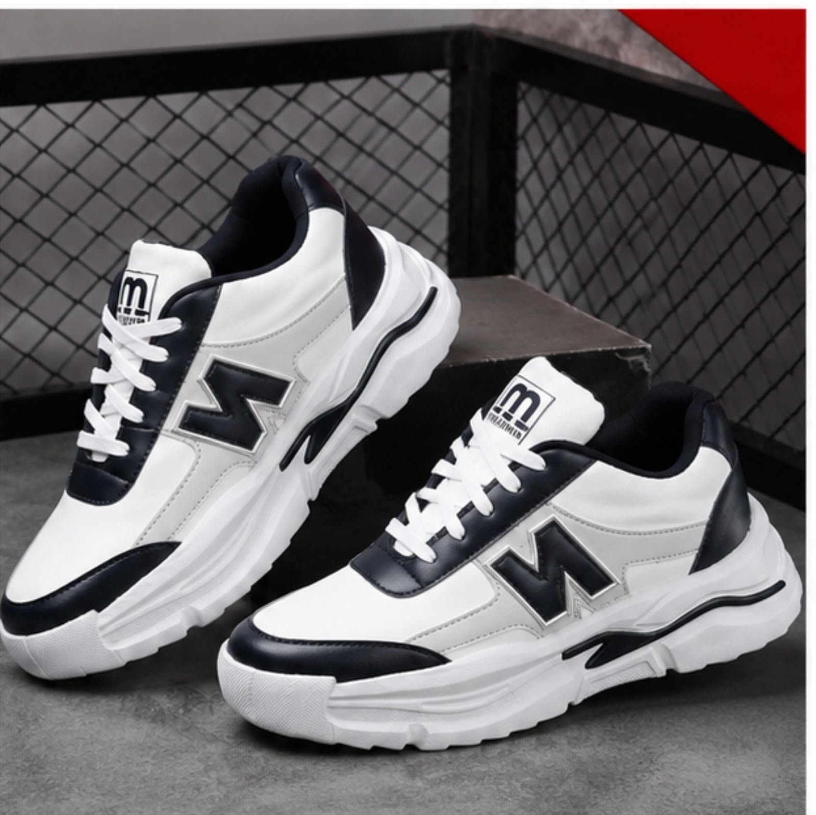Men's Casual Sports Running Shoes | Lightweight Lace-Up Sneakers for Walking, Gym, Training Comfortable Non-Slip Fashion Shoes. (UK Footwear Size System, Adult, Men, Numeric, Medium, 6) Multicolor - Image 4