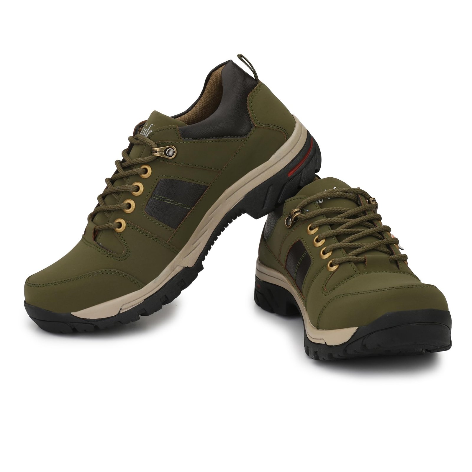 Military Green Leatherette Tough Heavy Duty Ankle Length Casual Boots Shoe Island for Men (BUN724-AZ), Size 9 UK/India - Image 6