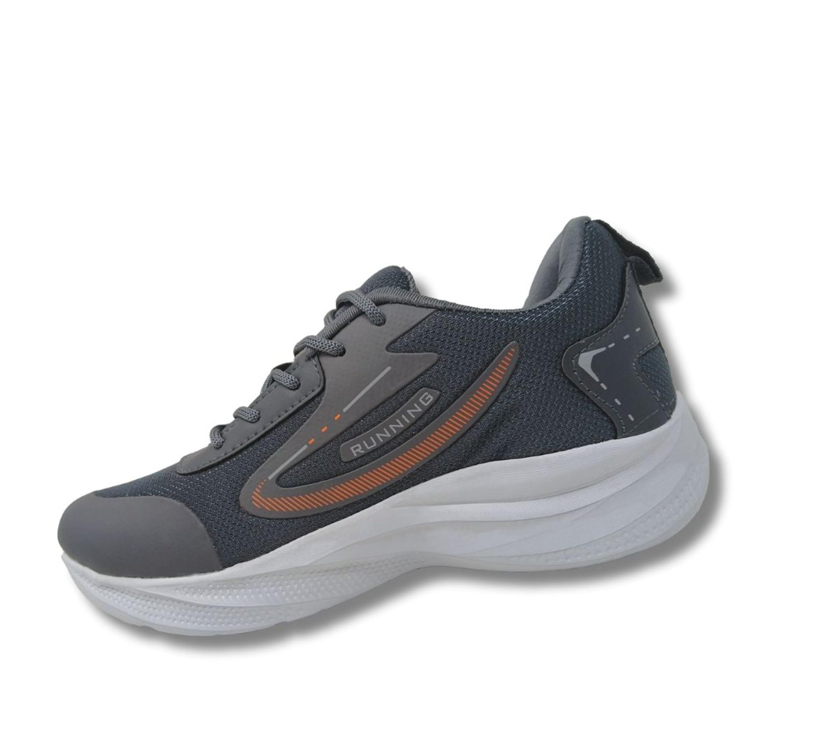Swing Sports Shoes for Men | Lightweight Airy Mesh, Cushione Sole |Color (Black&Grey) | Size (6-10) | ForGym & Daily Use (Grey, UK Footwear Size System, Adult, Men, Numeric, Medium, 10) - Image 2