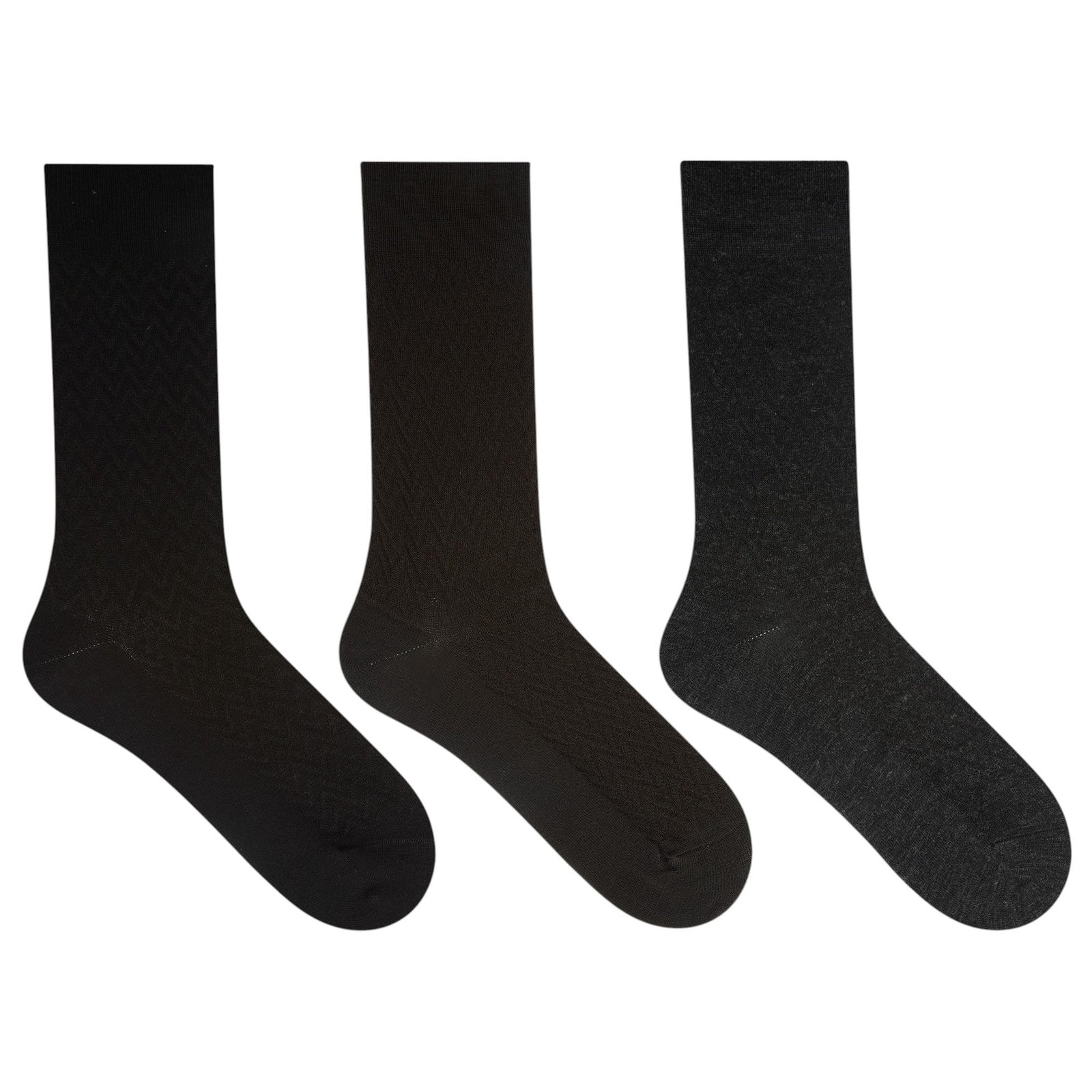 SocksXpress Men's Woollen Crew/Calf length Socks(Free Size) Black-Dark Grey-Navy-Brown Combo Pack of 3 (BLACK-D.GREY-NAVY)