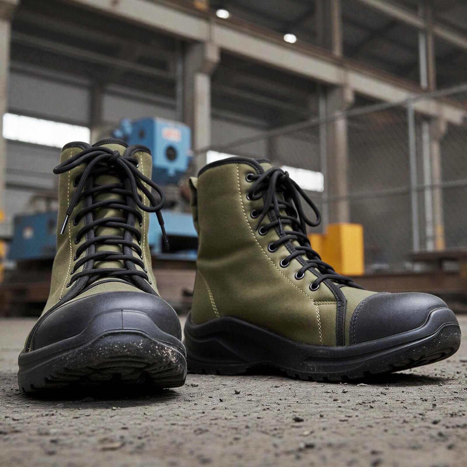 Mens's Outdoor Trekking & Riding Shoes | Non-Slip Mild Water-Resistant Tactical Boots (Size:9) (Olive Green) - Image 7