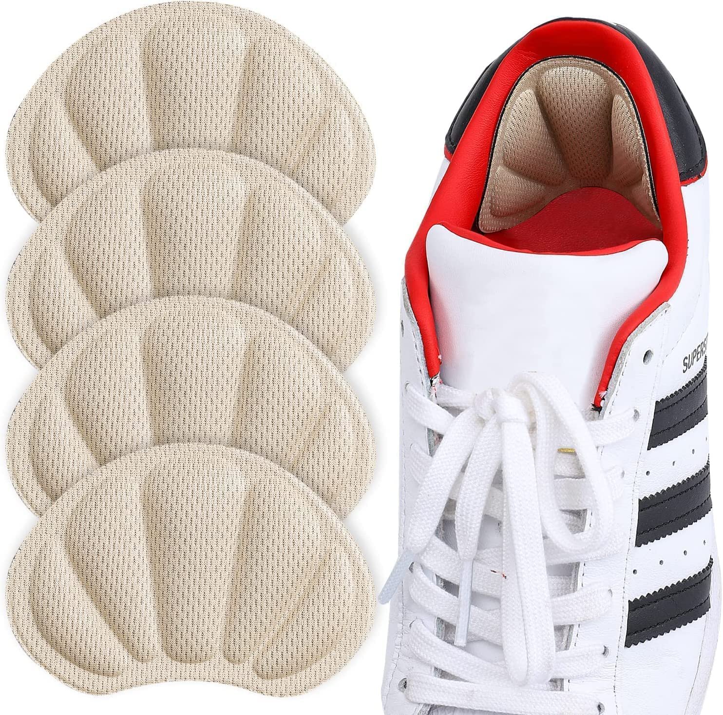 2 Pair Back of Heel Inserts Cushion Pads for Women & Men - Heel Grips Liner Shoe Insoles for Loose Sneaker, Shoes & Boots, Heel Protector Filler Insert Pads, Too Big Boots, Shoe Fit and Comfort