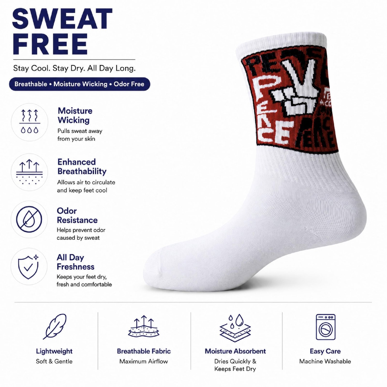 Sole-D Pairs Unisex Graphic Print Crew Socks, Pack of 5, Tomatina - Image 7
