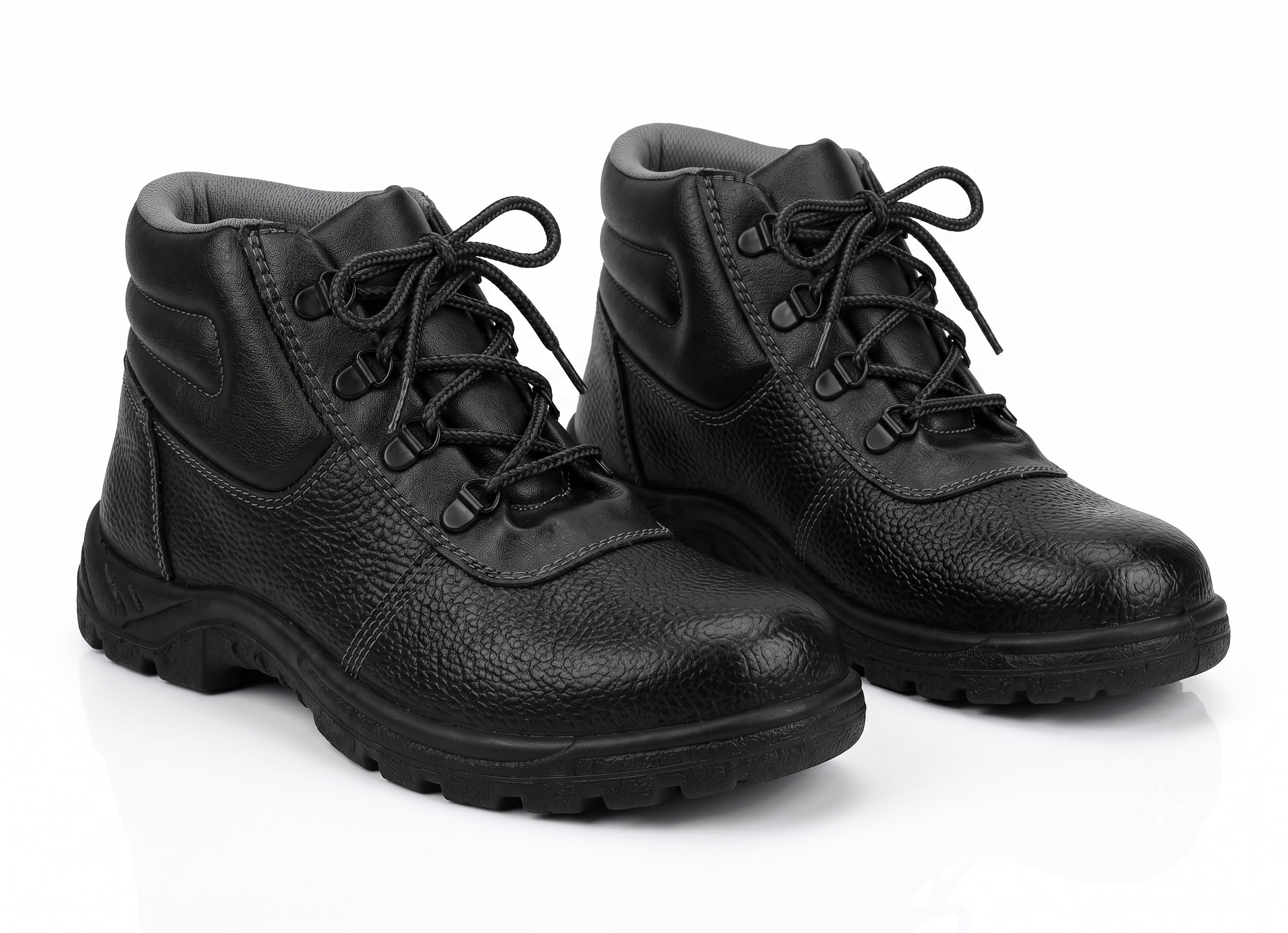 Shyam Steel High Ankle Safety Shoes for Men, Black, UK 7