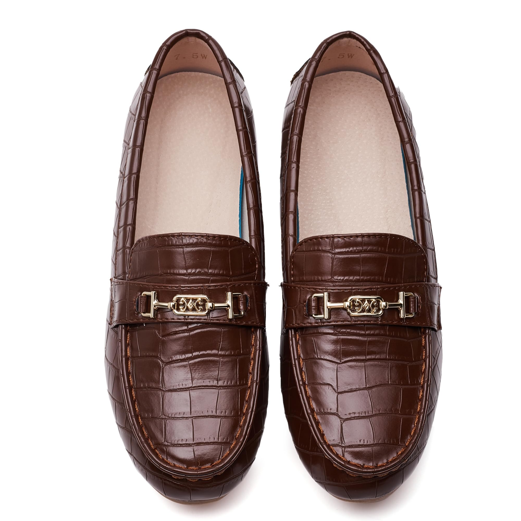 Women's Loafer Shoes Leisure Slip On Work Shoes Comfort Walking Flats, Chocolate, 9.5 - Image 4