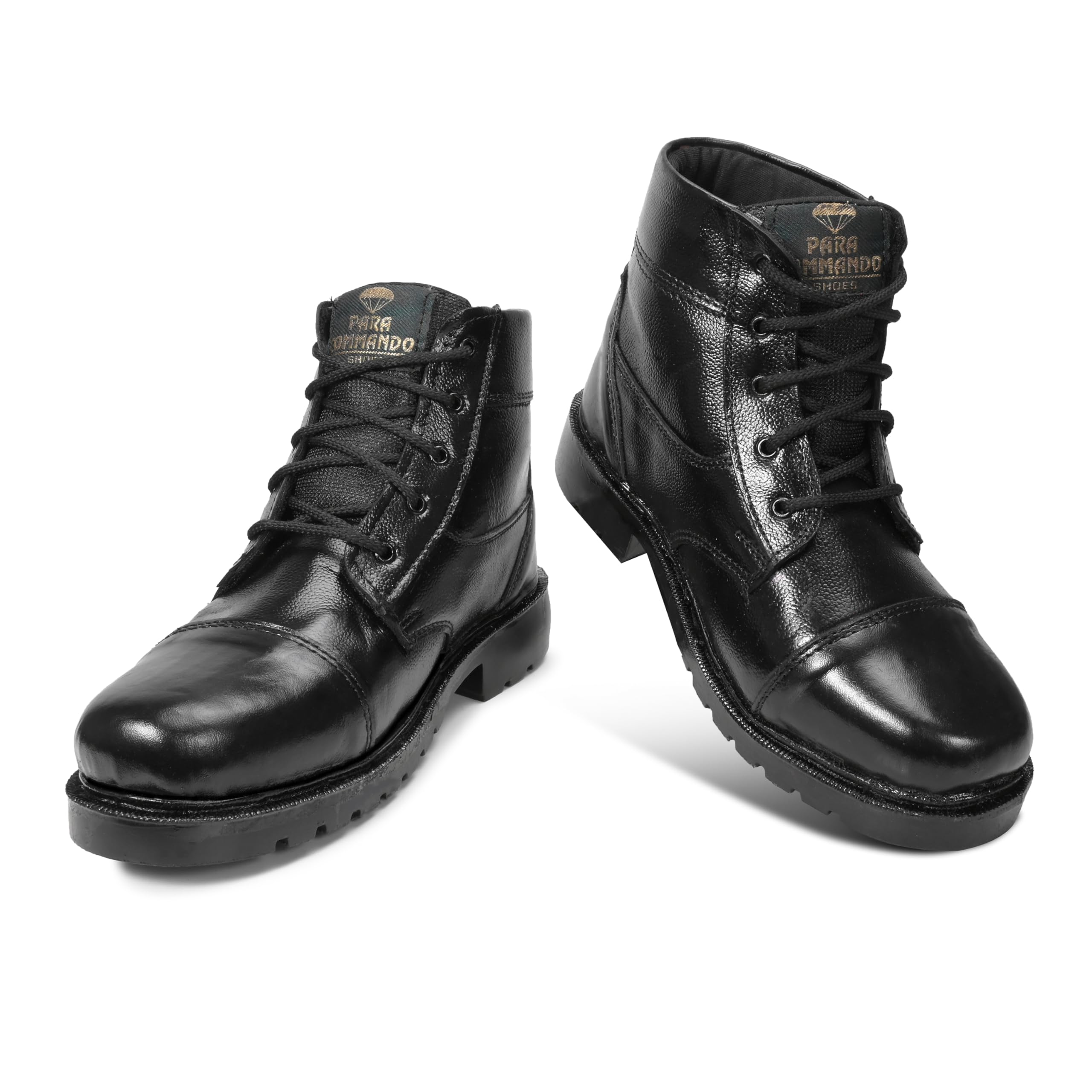 Ncc Military Style Lace-Up Ankle Boots, Black Leather, for NCC Army Police Drill Training, Men Women (Black, Adult, UK Footwear Size System, Adult, Men, Numeric, Medium, 9)