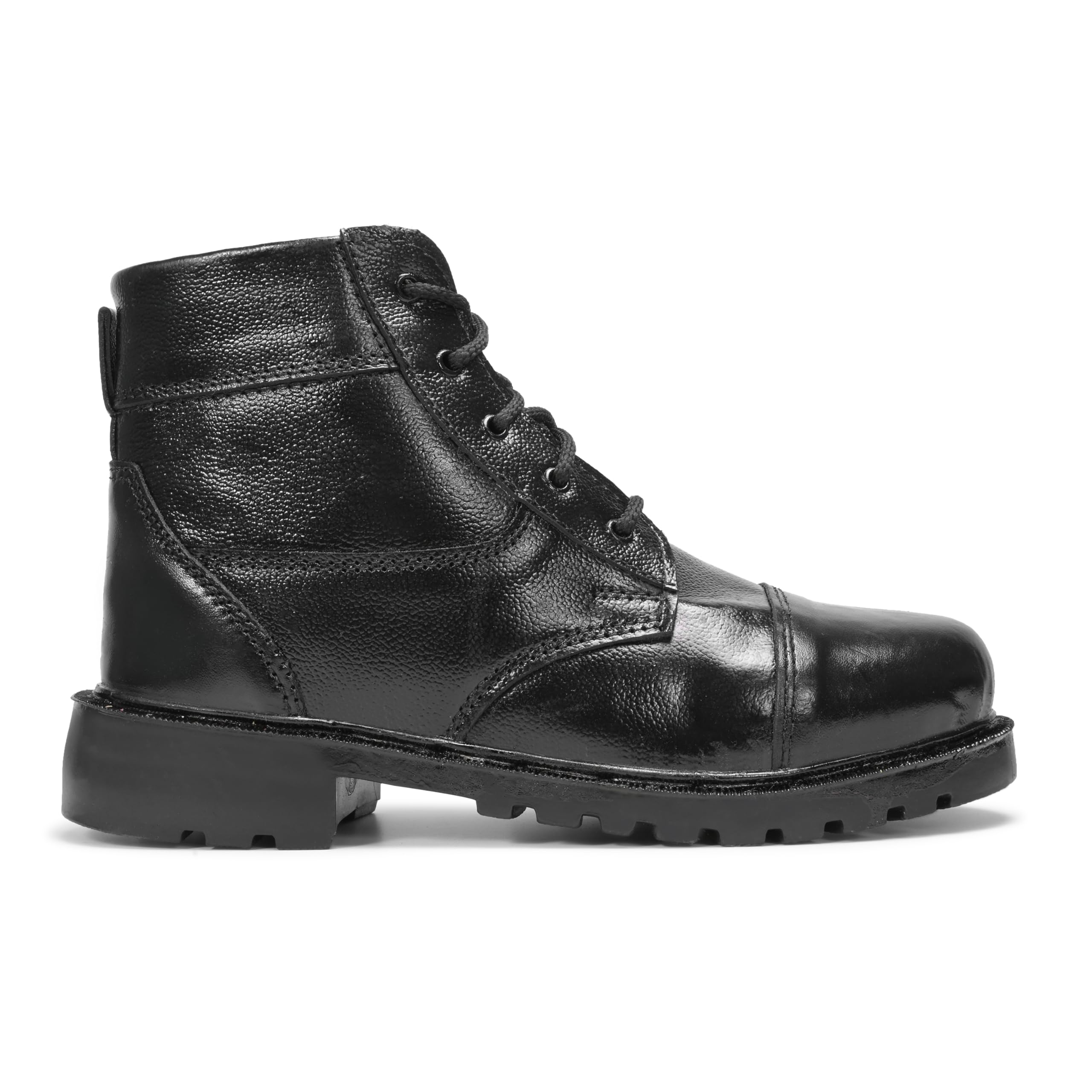 Ncc Military Style Lace-Up Ankle Boots, Black Leather, for NCC Army Police Drill Training, Men Women (Black, Adult, UK Footwear Size System, Adult, Men, Numeric, Medium, 9) - Image 3