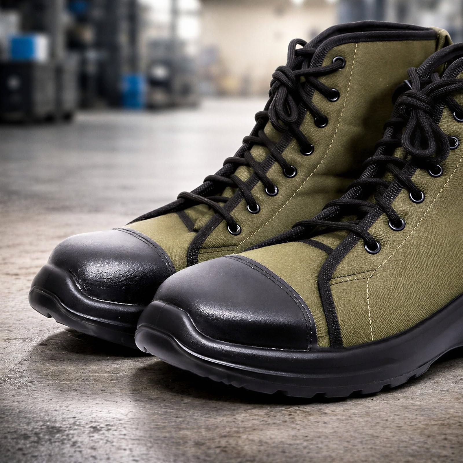 Mens's Outdoor Trekking & Riding Shoes | Non-Slip Mild Water-Resistant Tactical Boots (Size:9) (Olive Green) - Image 5