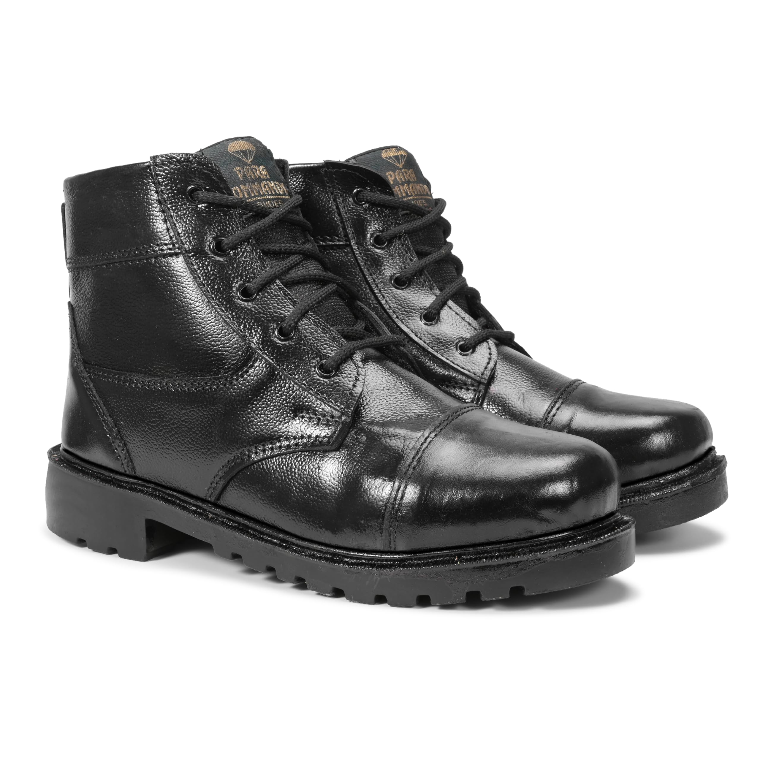 Ncc Military Style Lace-Up Ankle Boots, Black Leather, for NCC Army Police Drill Training, Men Women (Black, Adult, UK Footwear Size System, Adult, Men, Numeric, Medium, 9) - Image 2