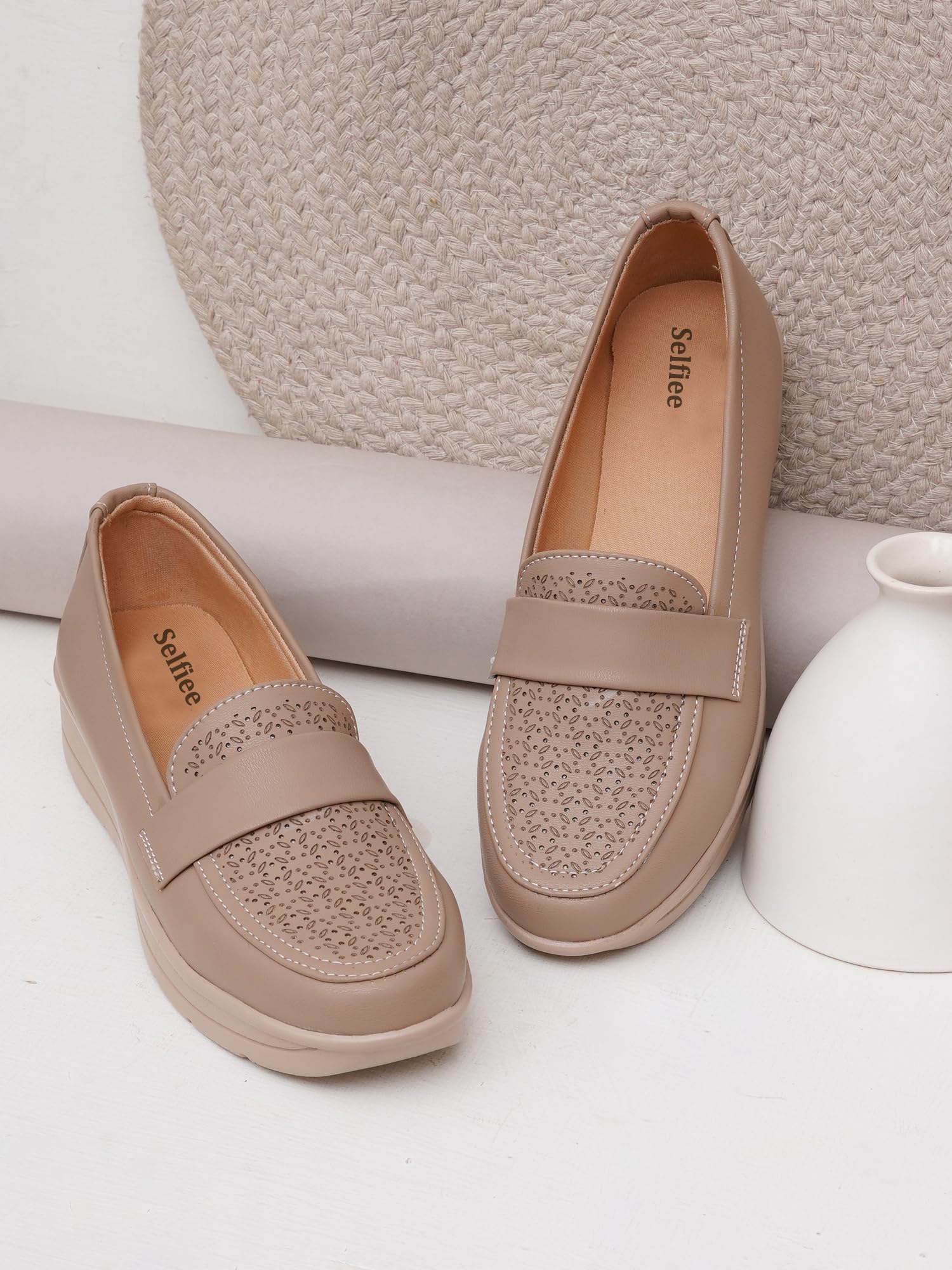 Elegant Synthetic Slip-On Loafers for Women & Girls | Comfort Office Casual Walking Travel Lightweight Shoes - Image 2