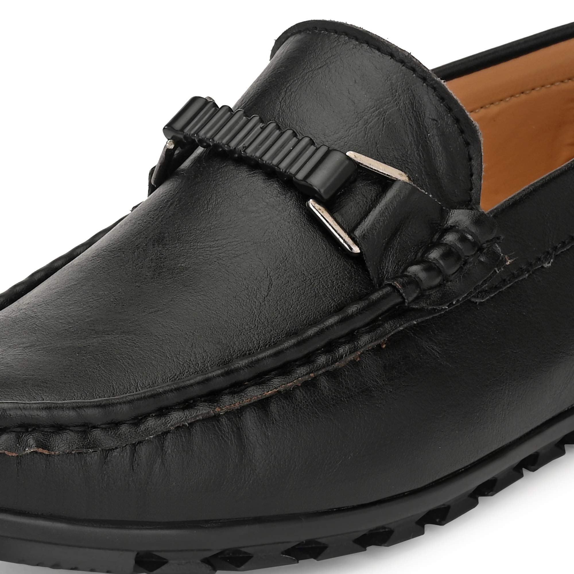 Men 7102 Black Loafers-10 UK/India (44 EU) (7102-01) - Image 7