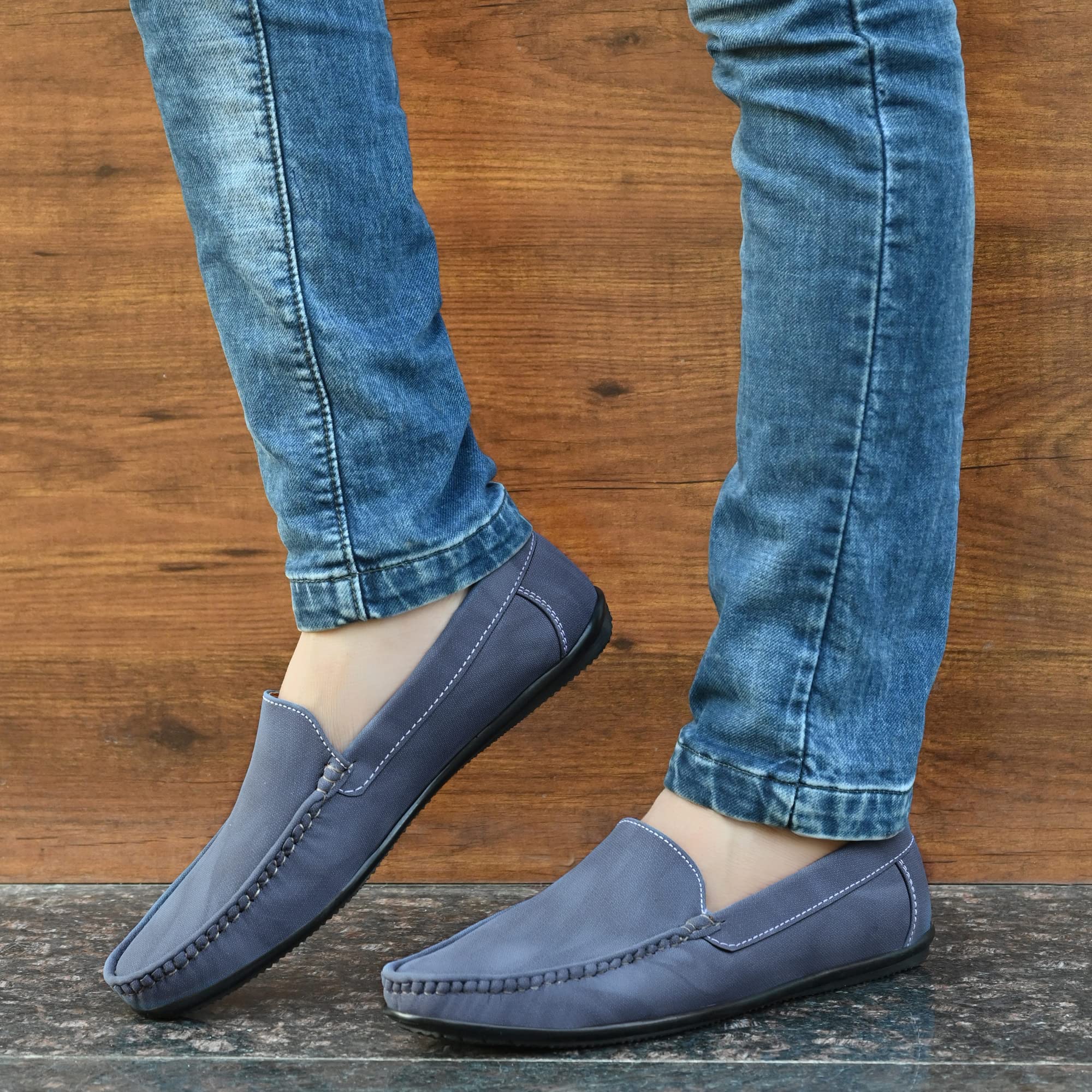 Men's 8242 Navy Loafers_8 UK (8242-1) - Image 2